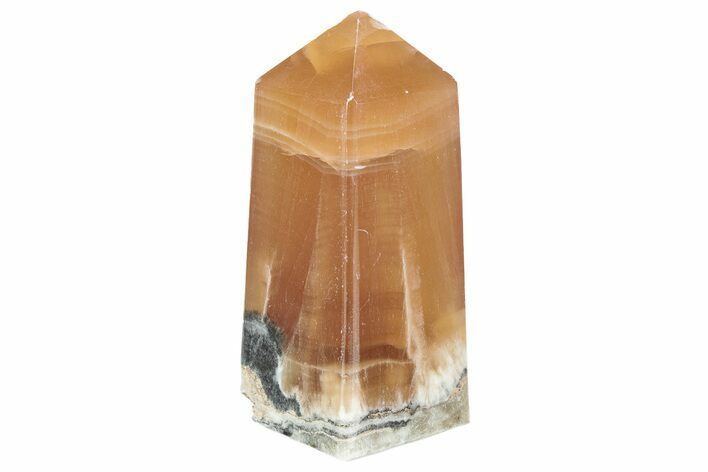 Polished, Banded Honey Calcite Obelisk #217052